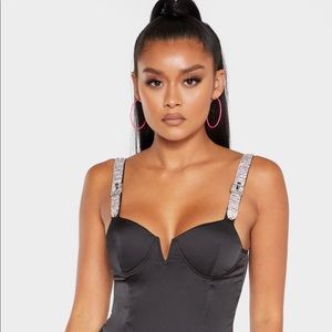 Black Diamanté Bodysuit.